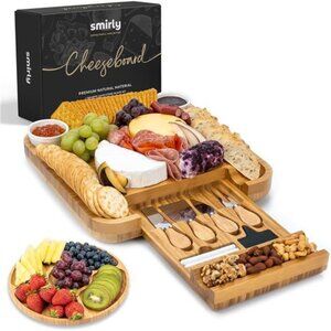Large Bamboo Cheese Board Charcuterie Serving Tray Party Entertaining Gift